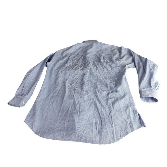 Ermenegildo Zegna Button Up Shirt Men Sz L Gingham Blue White Everyday Workwear - Picture 7 of 7